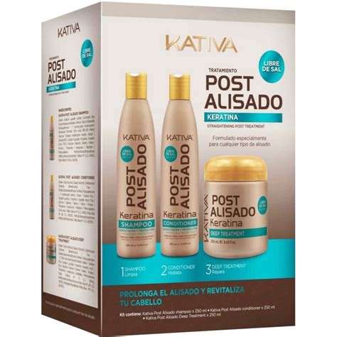 KATIVA POST ALISADO 3 Treatment Kit Sh 250ml Cond 250ml Treatm