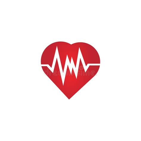 Heart Rate Icon Health Monitor Red Heart Rate Stock Vector