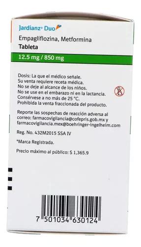 Jardianz Duo 12 5 Mg 850 Mg Caja Con 60 Tabletas En Venta En Miguel