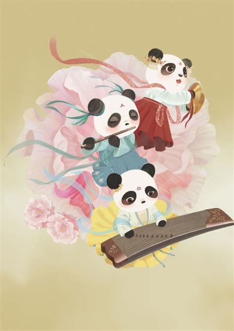 伎乐熊猫系列 NZK 插画师作品 涂鸦王国gracg in 2023 Disney characters Character