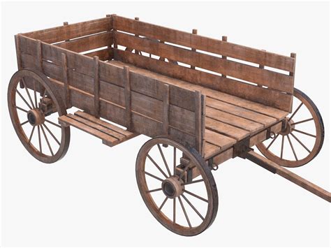 Wooden Wagons 3D Model 75 Max Fbx Obj Free3D