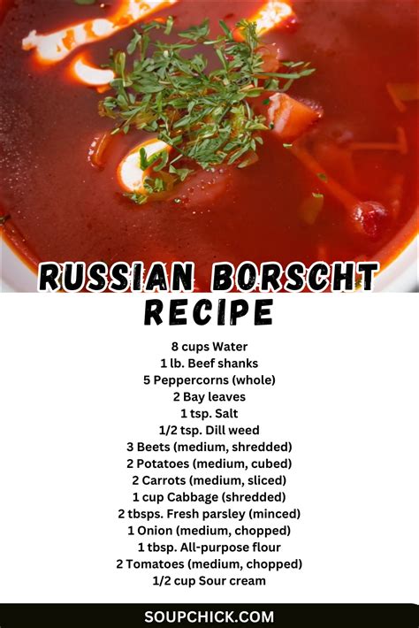 Russian Borscht Soup Recipe (Rich, Tangy Flavor) - Soup Chick