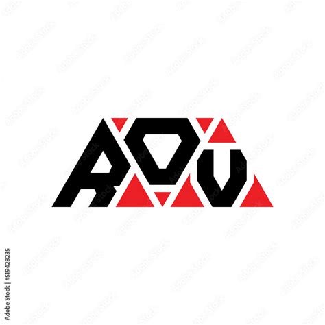 ROV triangle letter logo design with triangle shape. ROV triangle logo ...