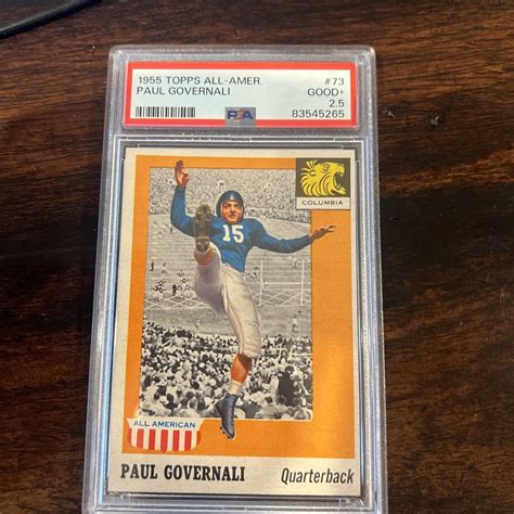 Paul Governali 1955 Topps All American Football Card 73 PSA 2 5