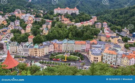 A View To The Large Historical Imperial Hotel Building At Karlovy Vary