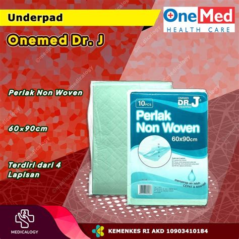 Underpad Dr J Onemed Pad Perlak Ukuran Besar 60 X 90 Cm Isi 10 Lembar