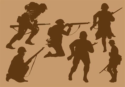 World War 2 Soldier Silhouette Vectors 114803 Vector Art At Vecteezy