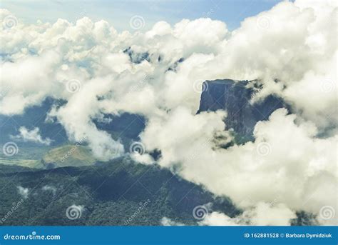 View On Tepui Tepuy In La Gran Sabana From The Plane Flying Over It