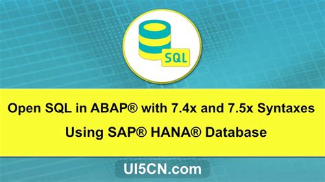 Open Sql In New Abap On Hana Open Sql In Abap Abap Open Sql