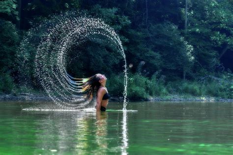 Pretty Girl Flipping Water With Her Hair Photograph By Dan Friend Pixels