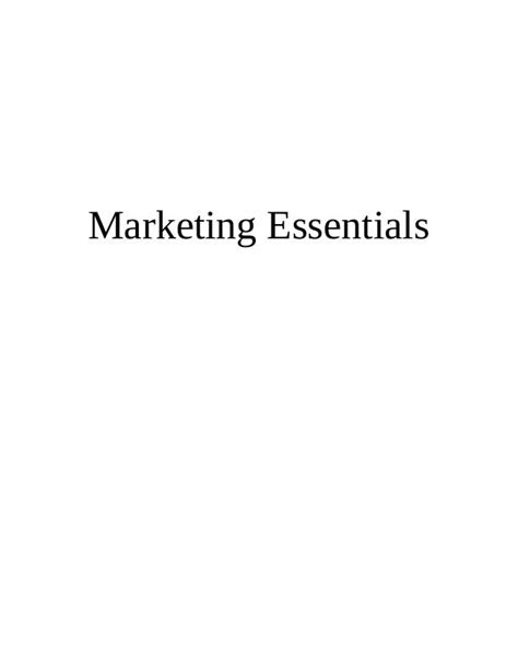 Marketing Essentials Developing A Marketing Plan For Marks And Spencer