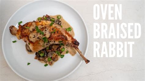 Oven Braised Rabbit Recipe With Mushrooms Pancetta And Peas Tender