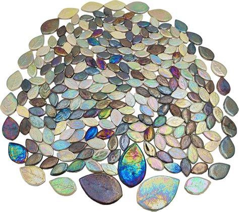 Amazon 1 1lb Random Iridescent Leaves Ceramics Mosaic Tiles For