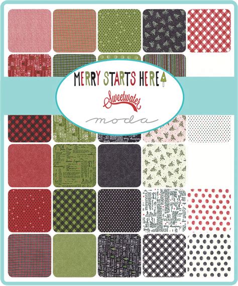 Moda Merry Starts Here Fat Quarter Bundle By Sweetwater 5730ab Emerald City Fabrics