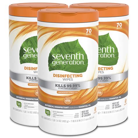 Seventh Generation Disinfecting Multi Surface Wipes Lemongrass Citrus