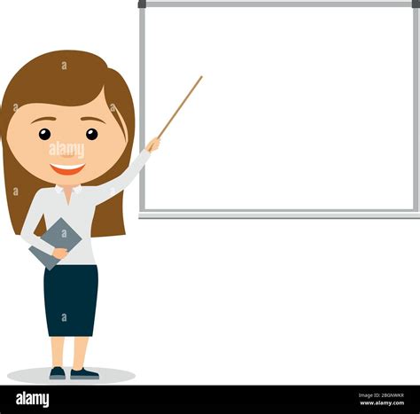 Young Business Woman Giving A Presentation Pointing At Whiteboard