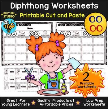 Oo Sound Worksheets Vowel Diphthong Cut And Paste Sort Phonics St Nd