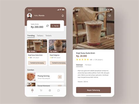 Coffee Shop Mobile App - UI Design by Rianda Syahputra on Dribbble