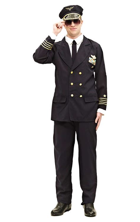 Buy ORION COSTUMES Men's Airline Pilot Uniform Fancy Dress Costume ...