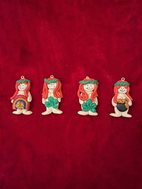 Nearly Naked Leprechaun Couple Earrings Polymer Clay My Community Made