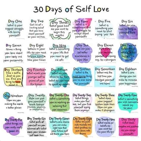 30 Days Of Self Love Self Care Activities Self Care Self