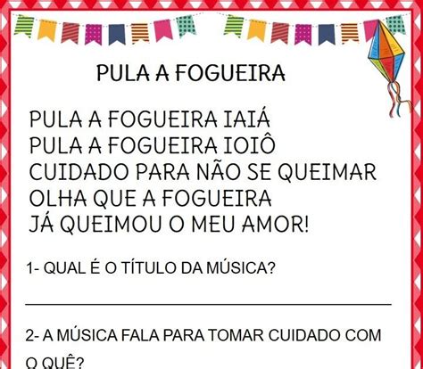 Atividade Junina Pula Fogueira Pula Fogueira Projeto Festa Junina