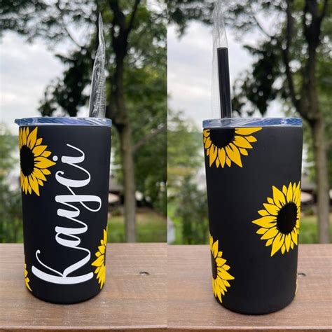 Vaso de girasol taza de girasol personalizada regalo para Etsy México