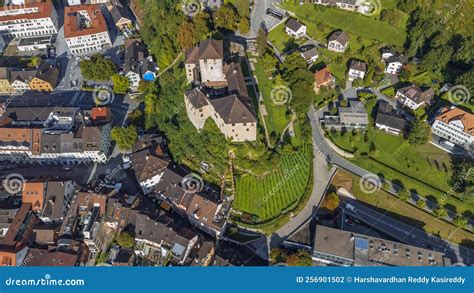 Aerial View Of Feldkirch City Austria Schattenburg Katzenturm