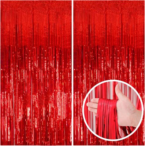 Moranti 2 Pack 3 Ft X 8 Ft Metallic Tinsel Foil Fringe