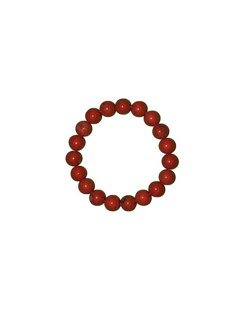 Pulsera Bolas De Jaspe Rojo