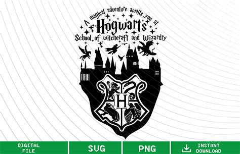 Hogwarts Crest Svg Png Hogwarts Castle Svg Wizard Svg T Etsy