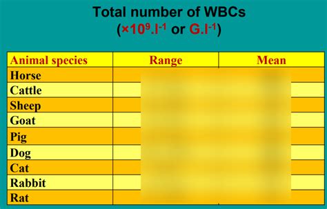 Physiological Range Of Wbcs G L Diagram Quizlet