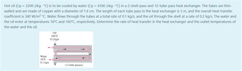 Solved Hot Oil Cp 2200 J Kg C Is To Be Cooled By Chegg