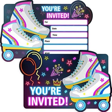 Roller Skating Birthday Party Invitations For Girls Roller Rink Skate