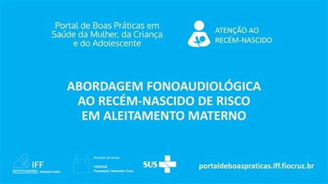 Abordagem Fonoaudiol Gica Ao Rec M Nascido De Risco No Aleitamento