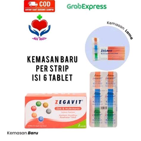 Jual Zegavit Multivitamin Zinc ORIGINAL Per Strip Isi 6 Kaplet