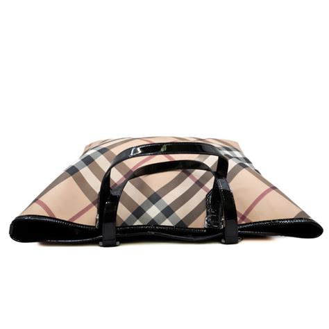 Burberry Beige Nova Check Coated Canvas And Patent Leather Nickie Tote Luxe Link