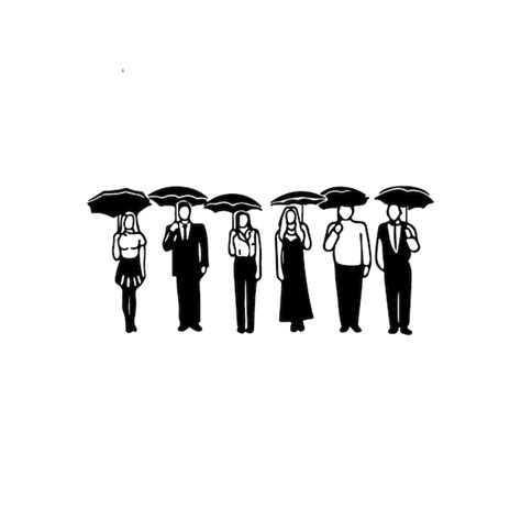 Silhouette Umbrella Friends