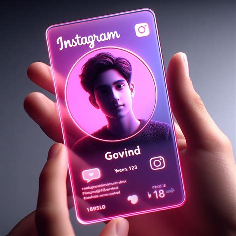 Create Trending Instagram Profile Glass Id Card Photo With Ai