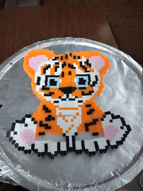 Cute tiger perler bead art by blgamm3 on DeviantArt