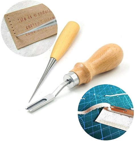 Pcs Set Leather Craft Punch Tools Kit Stitching Carving Etsy