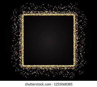 Vector Gold Glitter Square Frame Stock Vector Royalty Free