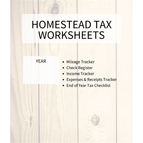 Homestead Tax Worksheets Homesteaders Of America