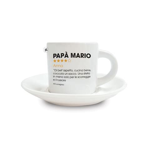 Tazzina da caffè con piattino in ceramica Recensione Papà da