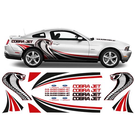 Mustang Cobra Jet Decals Printed Cobra Jet Side Graphic Decals Set