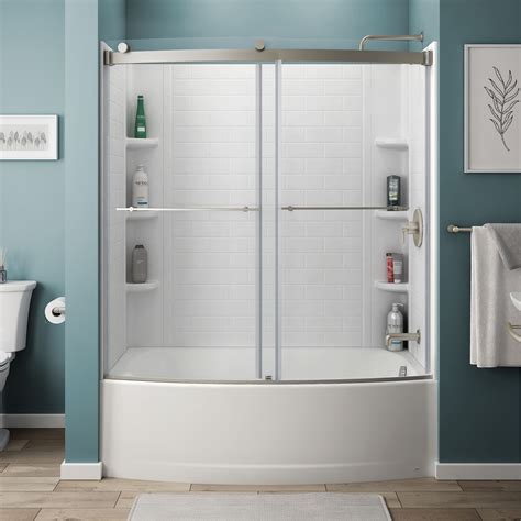 Elevate 60 In X 60 In Curved Barn Style Tub Door