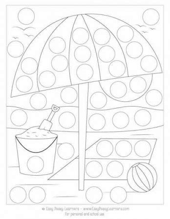 Free Summer Do A Dot Printables Peasy Learners Coloring Nation