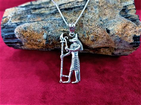 Beautiful God Anubis Necklace Sterling Silver Anubis Etsy