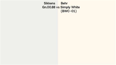 Sikkens Gn 00 88 Vs Behr Simply White Bwc 01 Side By Side Comparison