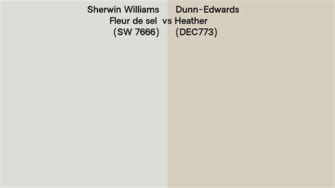 Sherwin Williams Fleur De Sel SW 7666 Vs Dunn Edwards Heather DEC773